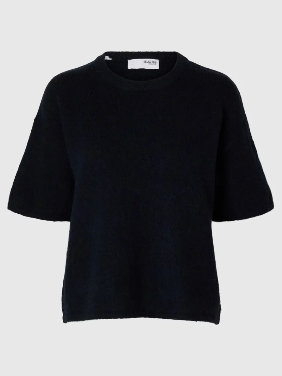 kortrmad_stickad_topp_5-7.webp SELECTED KORTÄRMAD STICKAD TOPP Blue Fashion