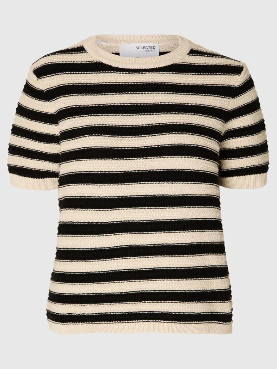 kortrmad_stickad_topp_5-9.webp SELECTED KORTÄRMAD STICKAD TOPP Beige Cheap