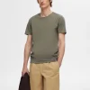 SELECTED KORTÄRMAD T-SHIRT Green Store