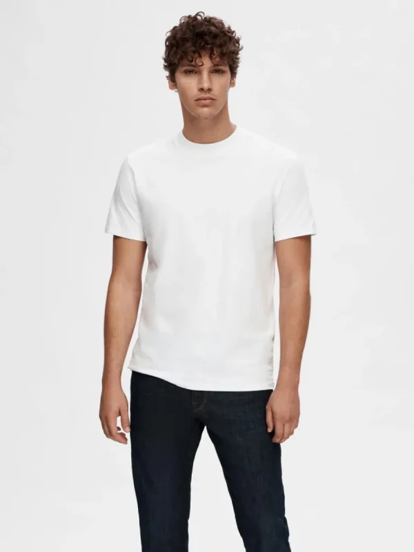 SELECTED KORTÄRMAD T-SHIRT White Discount