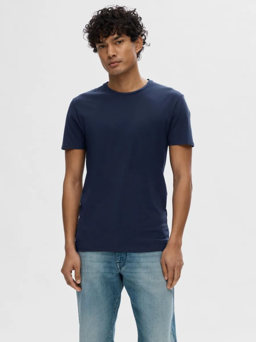 kortrmad_tshirt_0-9.webp SELECTED KORTÄRMAD T-SHIRT Blue Outlet