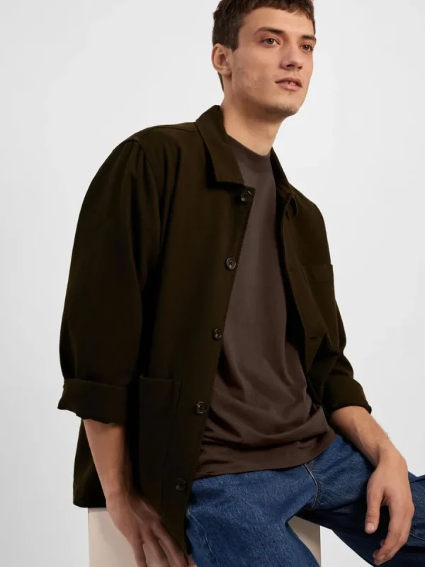 SELECTED KORTÄRMAD T-SHIRT Brown Shop