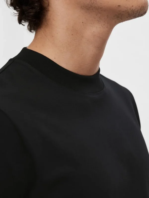 SELECTED KORTÄRMAD T-SHIRT Black Flash Sale