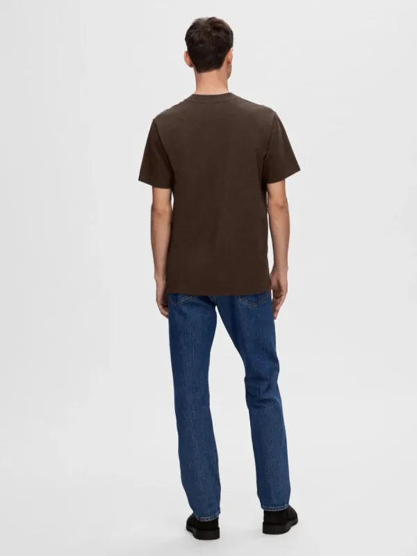 SELECTED KORTÄRMAD T-SHIRT Brown Shop