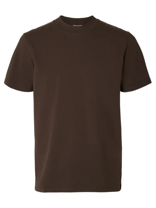 SELECTED KORTÄRMAD T-SHIRT Brown Shop