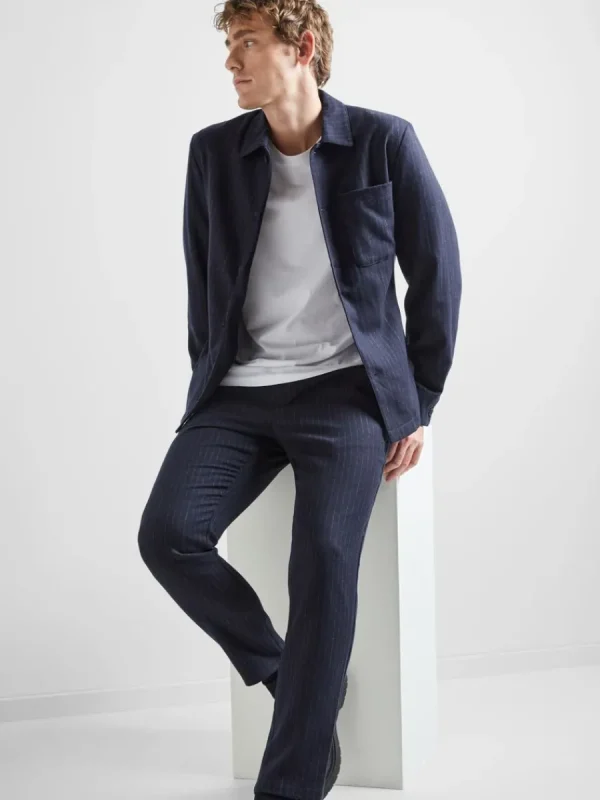 SELECTED KRITSTRECKSRANDIG BYXOR Blue Cheap