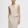 SELECTED KRITSTRECKSRANDIG VÄST Beige Online