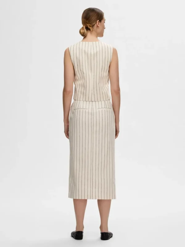 SELECTED KRITSTRECKSRANDIG VÄST Beige Online
