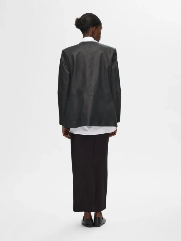 SELECTED 100% LÄDER KAVAJ Black Best