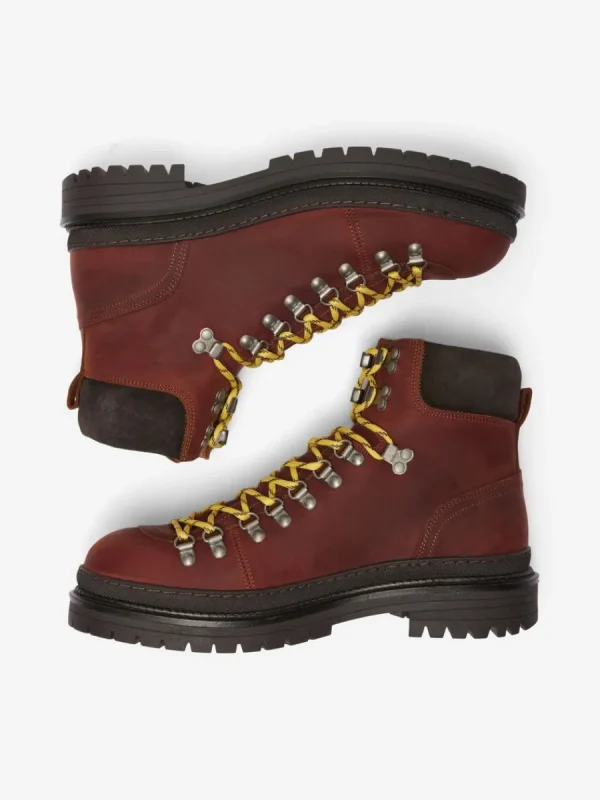 SELECTED LÄDER VANDRING STÖVLAR Brown Fashion