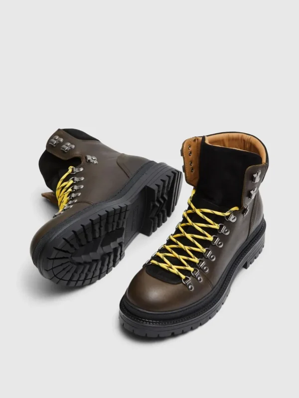 SELECTED LÄDER VANDRING STÖVLAR Brown Best
