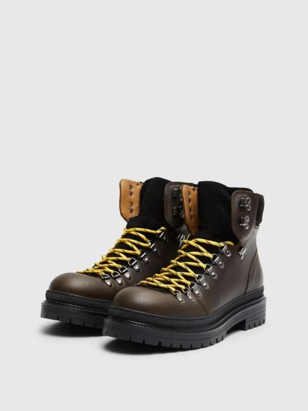 SELECTED LÄDER VANDRING STÖVLAR Brown Best