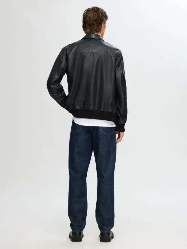 SELECTED 100% LÄDERJACKA Black Discount