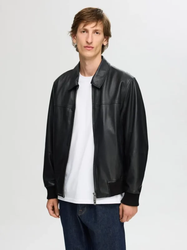 SELECTED 100% LÄDERJACKA Black Discount