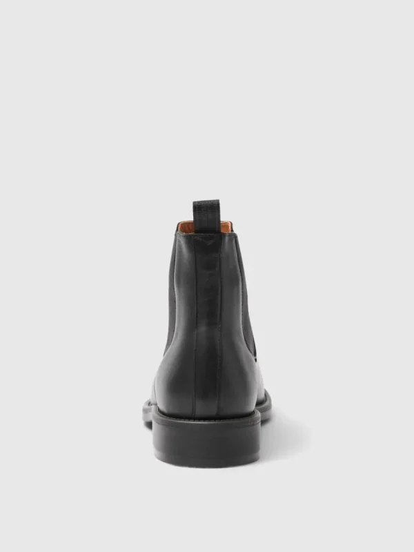 SELECTED LÄDERSYDD CHELSEA-STÖVLAR Black Sale