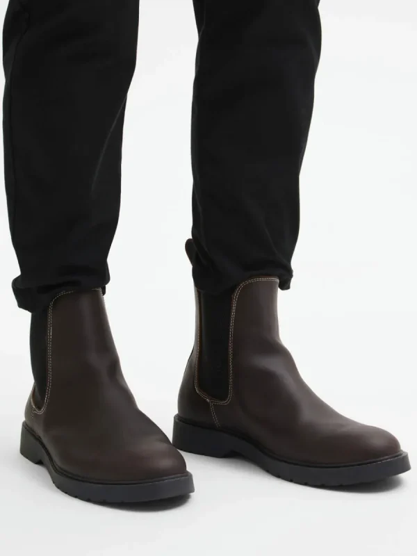 SELECTED LÄDERSYDD CHELSEA-STÖVLAR Brown Flash Sale