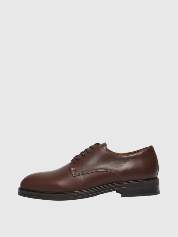 SELECTED LÄDERSYDD DERBYSKOR Brown Best Sale