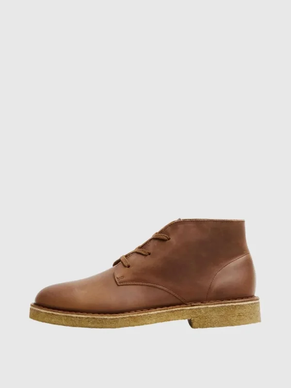SELECTED LÄDERSYDD ÖKENKÄNGOR Brown Flash Sale