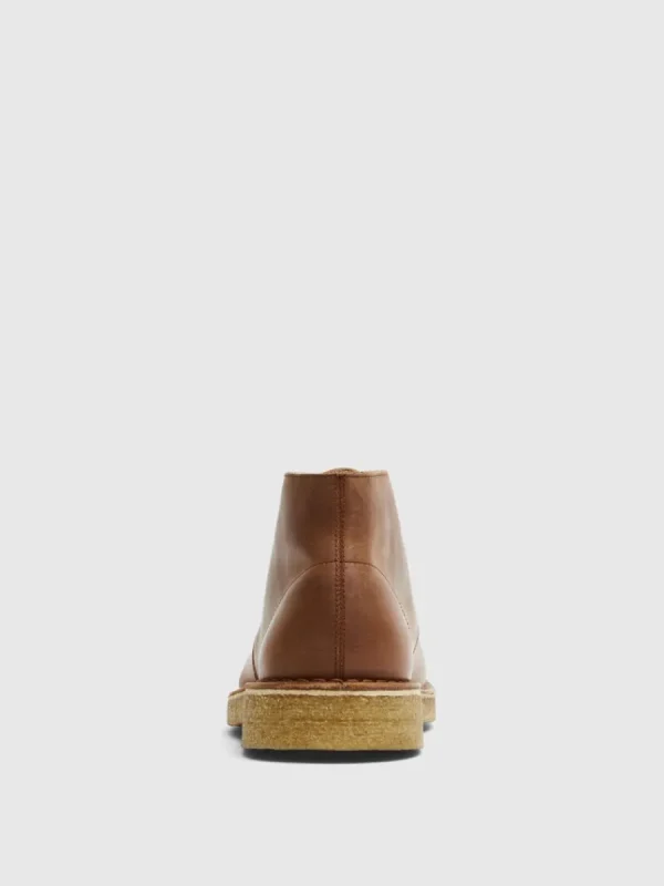 SELECTED LÄDERSYDD ÖKENKÄNGOR Brown Flash Sale