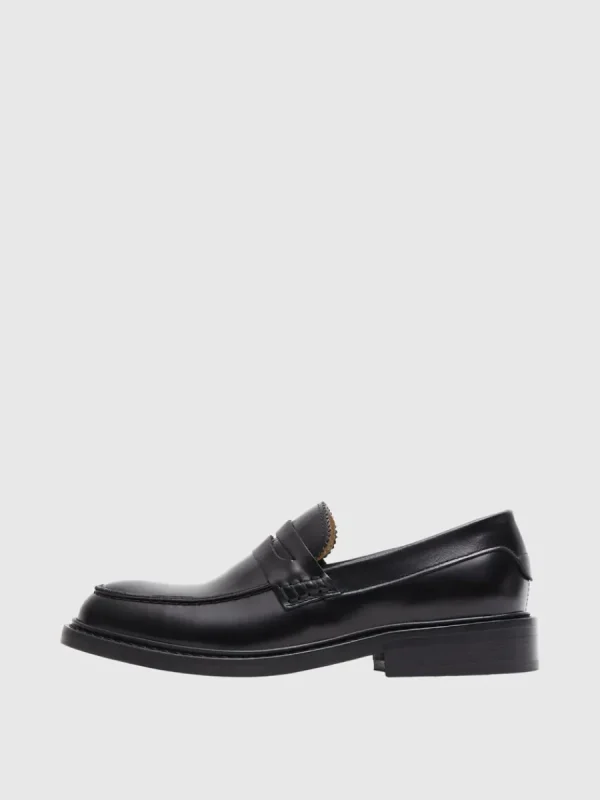 SELECTED LÄDERSYDD LOAFERS Black Cheap
