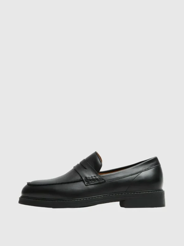 SELECTED LÄDERSYDD LOAFERS Black Clearance