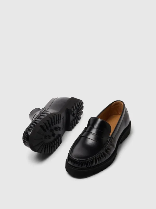 SELECTED LÄDERSYDD LOAFERS Black Best Sale