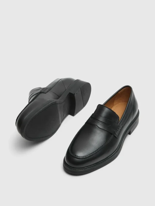 SELECTED LÄDERSYDD LOAFERS Black Clearance