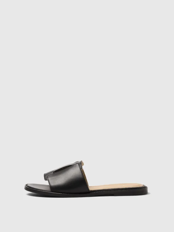 SELECTED LÄDERSYDD SANDALER Black Store