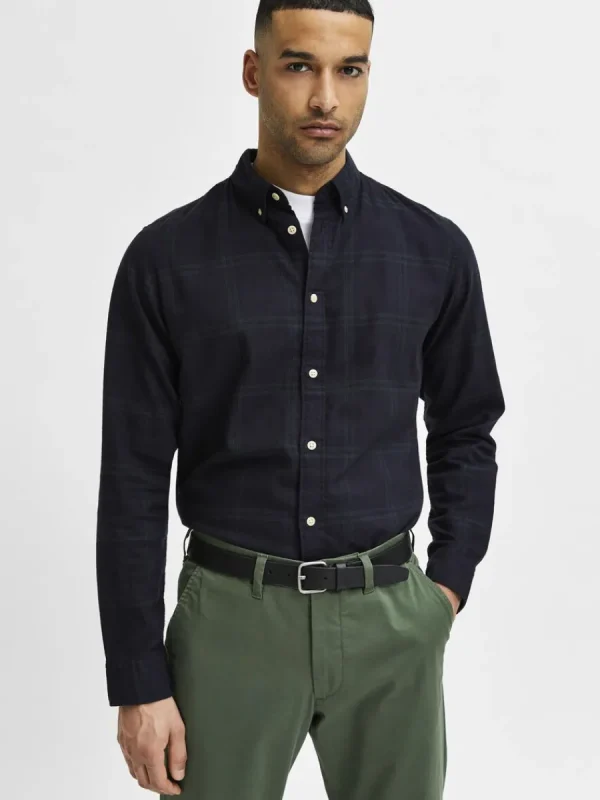 SELECTED LÄDERSYDD SKÄRP Black Hot