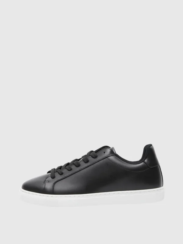 SELECTED LÄDERSYDD SNEAKERS Black Hot