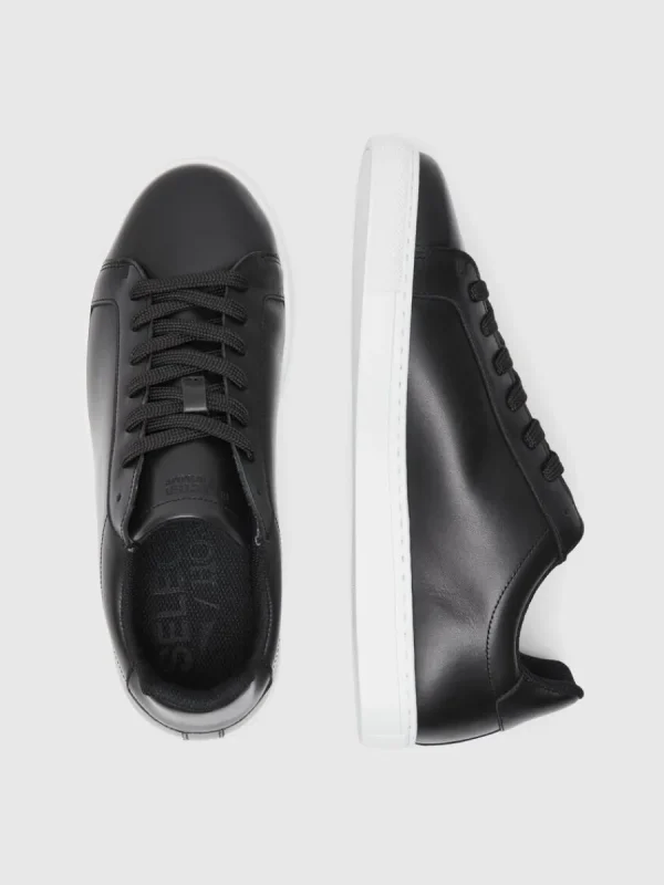 SELECTED LÄDERSYDD SNEAKERS Black Hot