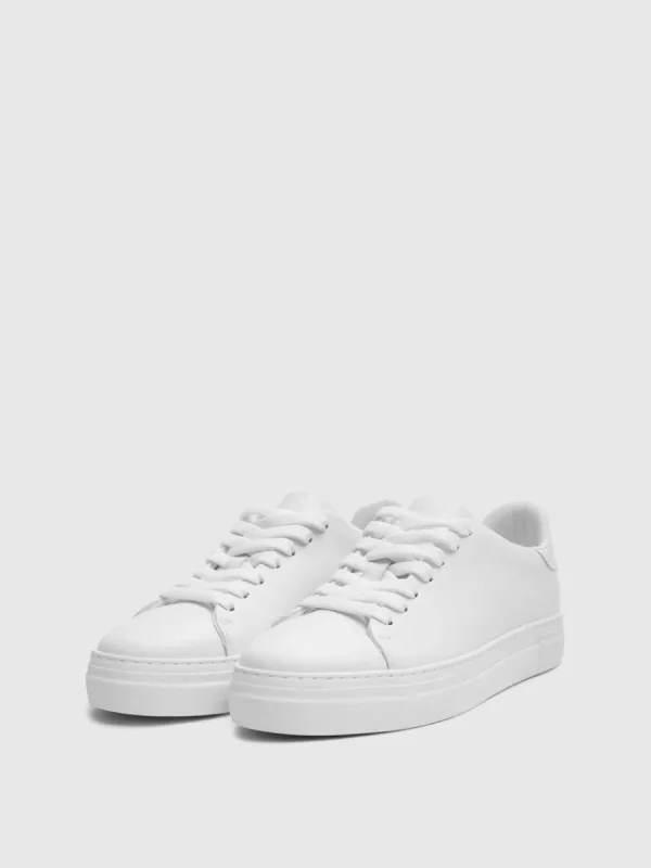 SELECTED LÄDERSYDD SNEAKERS White Fashion