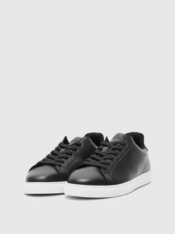 SELECTED LÄDERSYDD SNEAKERS Black Hot