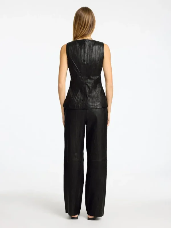 SELECTED LÄDERSYDD TOPP Black Clearance