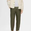 SELECTED 100% LINNE BYXOR Green Fashion