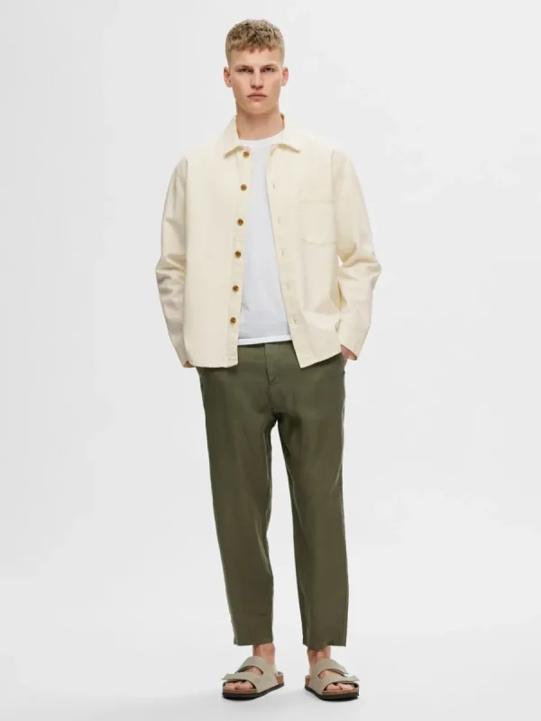 SELECTED 100% LINNE BYXOR Green Fashion