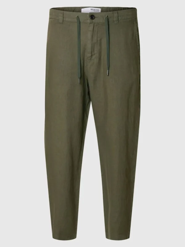SELECTED 100% LINNE BYXOR Green Fashion