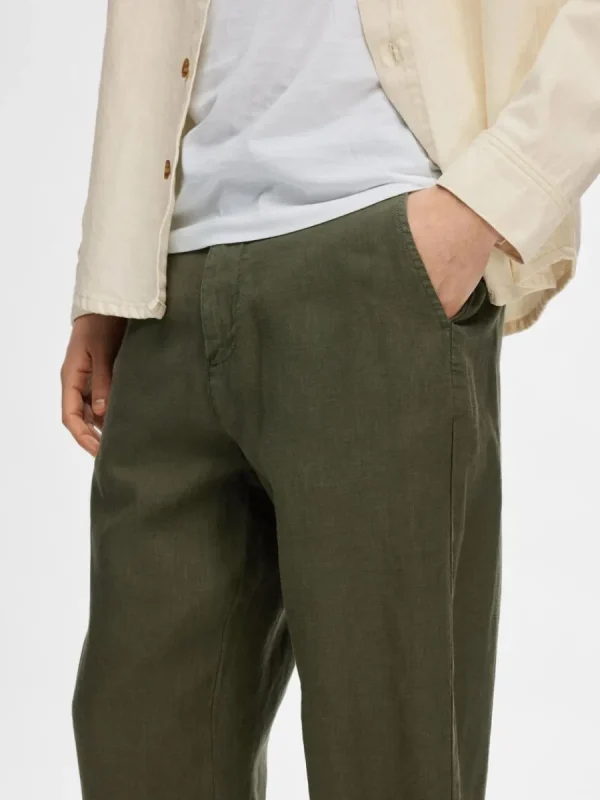 SELECTED 100% LINNE BYXOR Green Fashion