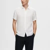SELECTED 100% LINNE KORTÄRMAD SKJORTA White Flash Sale