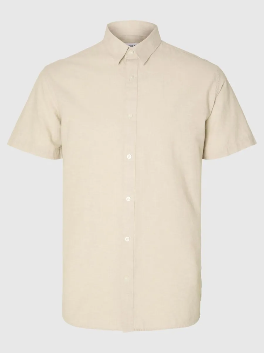 linne_kortrmad_skjorta_4.webp SELECTED 100% LINNE KORTÄRMAD SKJORTA Beige Flash Sale