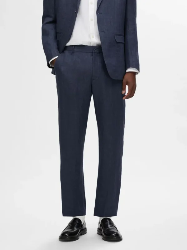 SELECTED 100% LINNE KOSTYMBYXOR Blue Shop