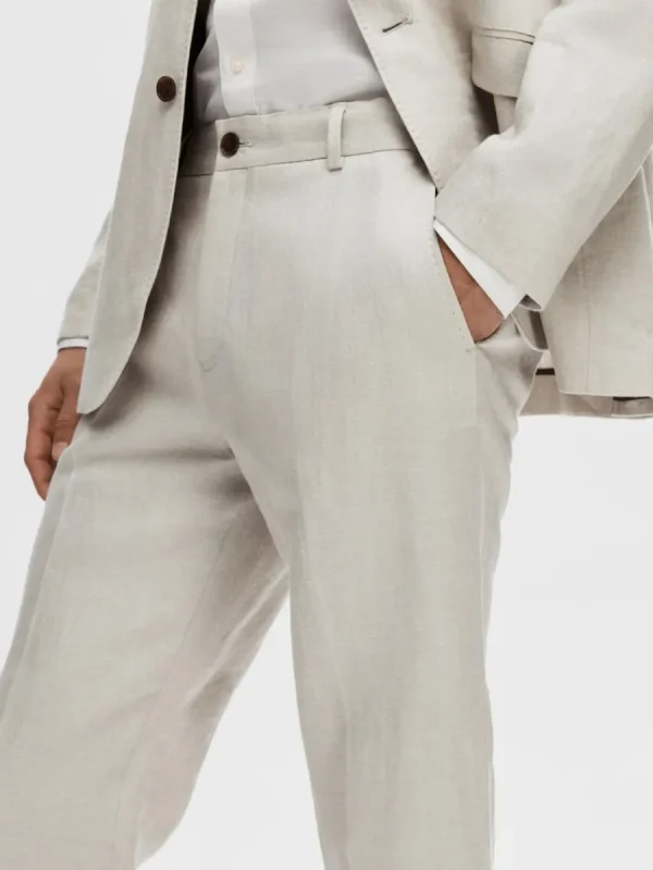 SELECTED 100% LINNE KOSTYMBYXOR Beige Store
