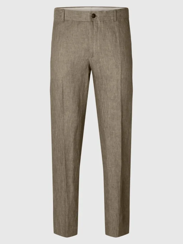 SELECTED 100% LINNE KOSTYMBYXOR Brown Sale