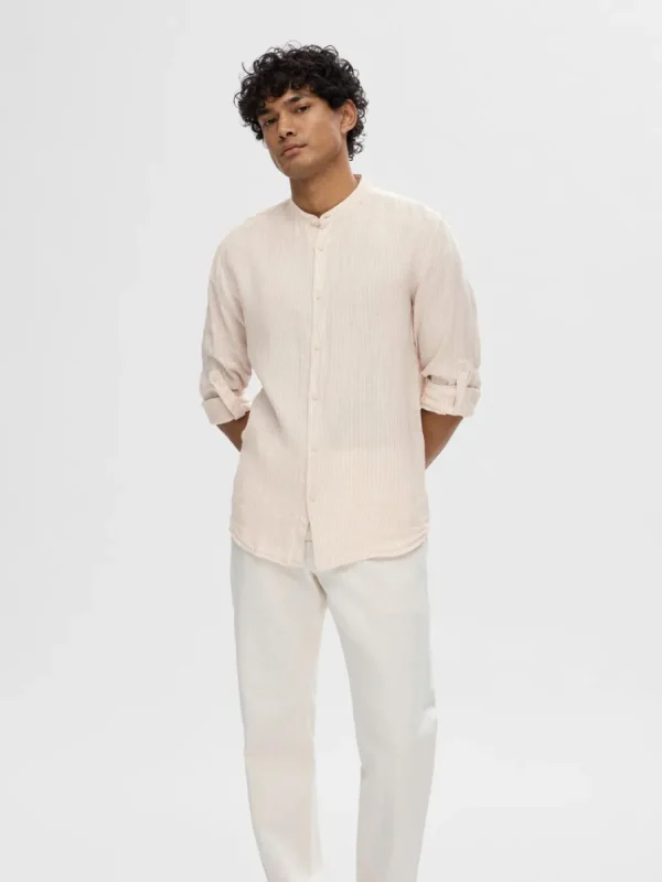 SELECTED 100% LINNE LÅNGÄRMAD SKJORTA Pink Online