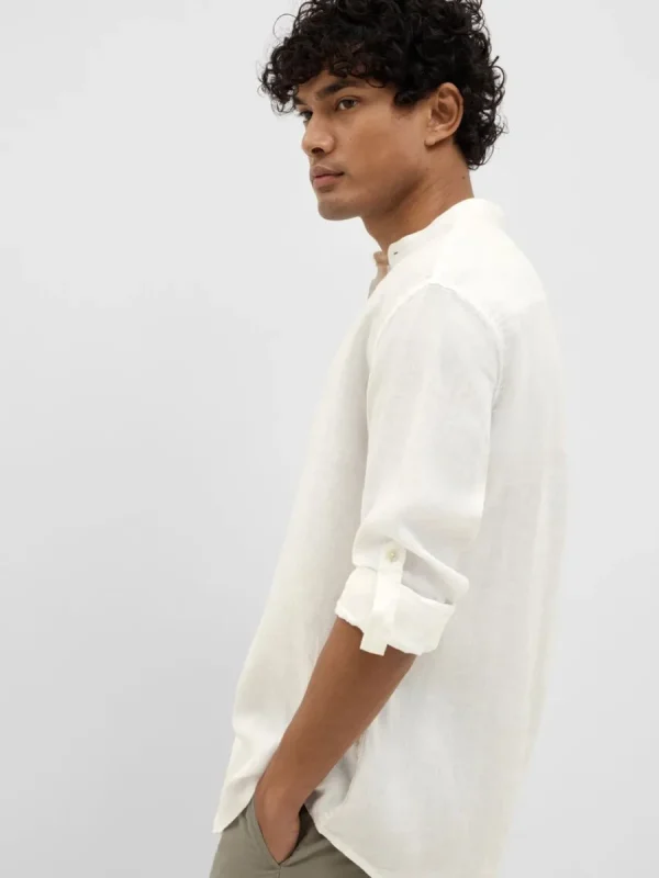 SELECTED 100% LINNE LÅNGÄRMAD SKJORTA White Flash Sale