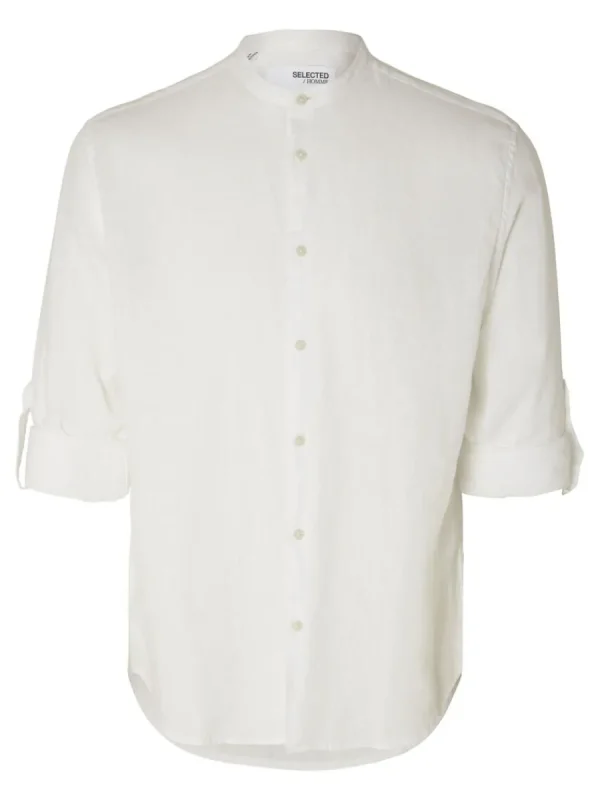 SELECTED 100% LINNE LÅNGÄRMAD SKJORTA White Flash Sale