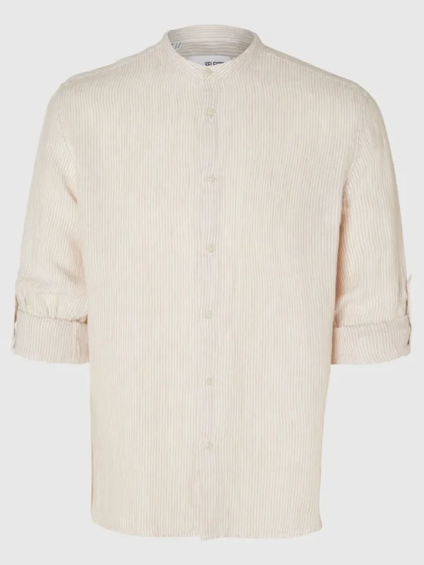 SELECTED 100% LINNE LÅNGÄRMAD SKJORTA Pink Online