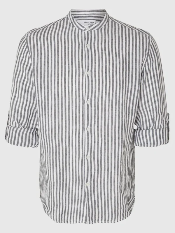 SELECTED 100% LINNE LÅNGÄRMAD SKJORTA Blue Best