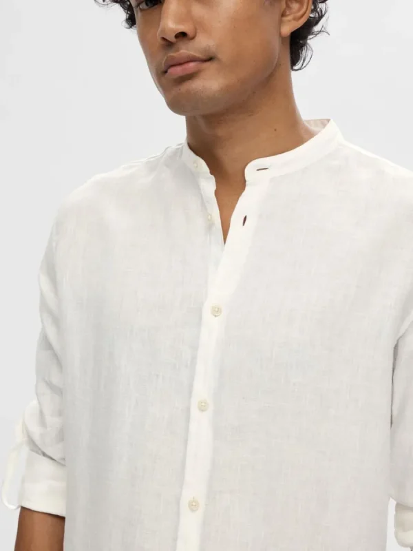 SELECTED 100% LINNE LÅNGÄRMAD SKJORTA White Flash Sale