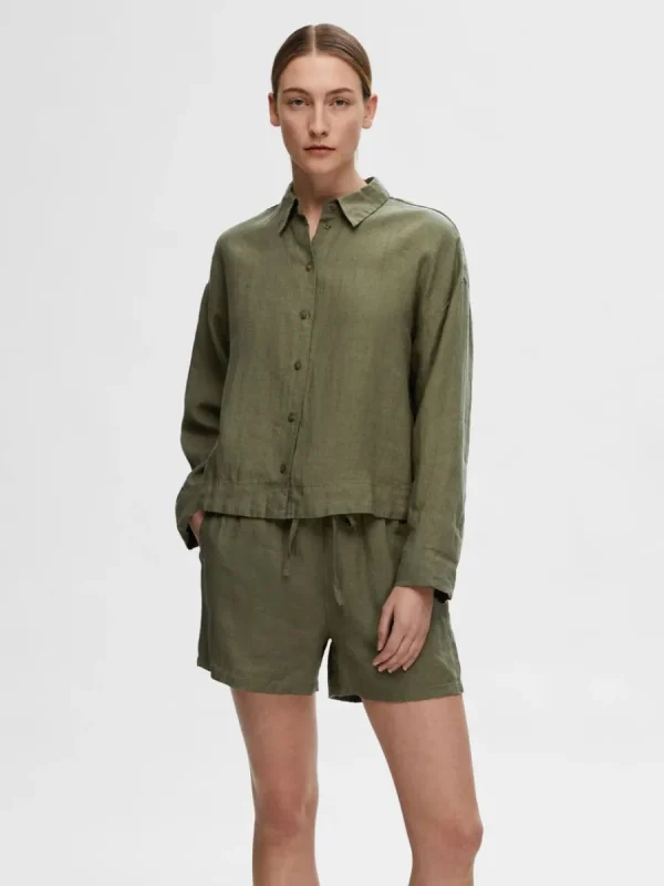 SELECTED LINNESYDDA SKJORTA Green Hot